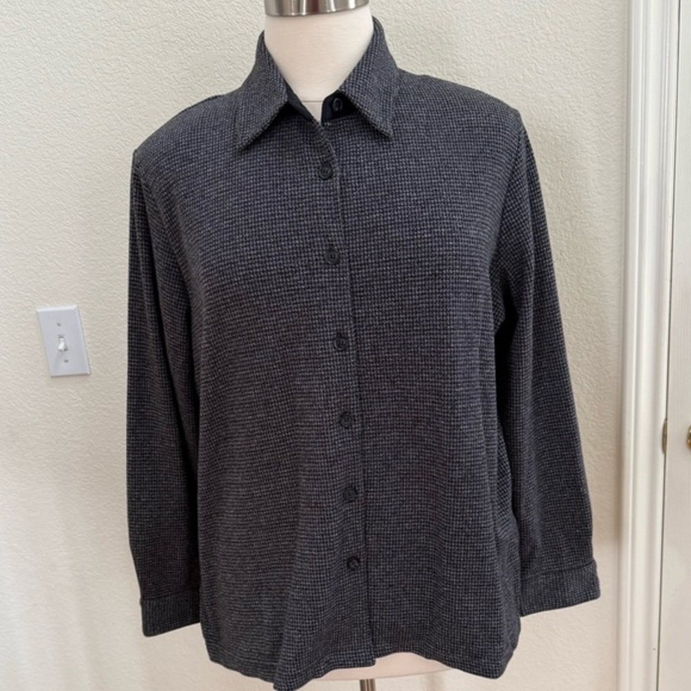 Draper’s & Damon’s  Black and white houndstooth pattern top -size 1X